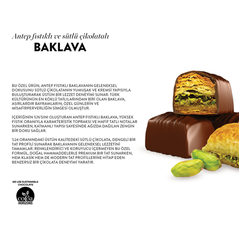 Juva Sütlü Çikolata Kaplı Antep Fıstıklı Baklava, 230G
