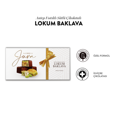 Juva Sütlü Çikolata Kaplı Antep Fıstıklı Lokum Baklava, 270G