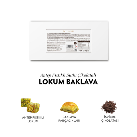 Juva Sütlü Çikolata Kaplı Antep Fıstıklı Lokum Baklava, 270G