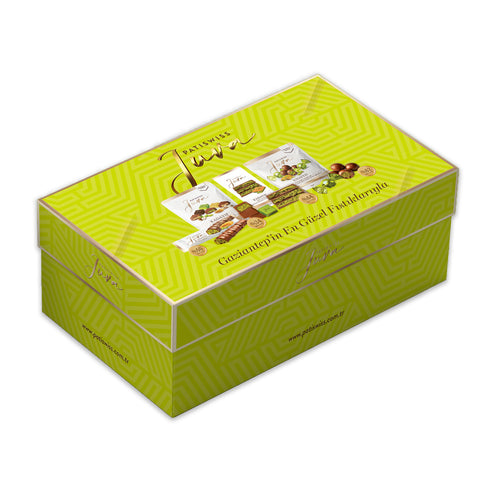 Juva Yeşil Hediye Kutusu Antep Fıstığı ve Kadayıflı Sütlü Çikolata Serisi