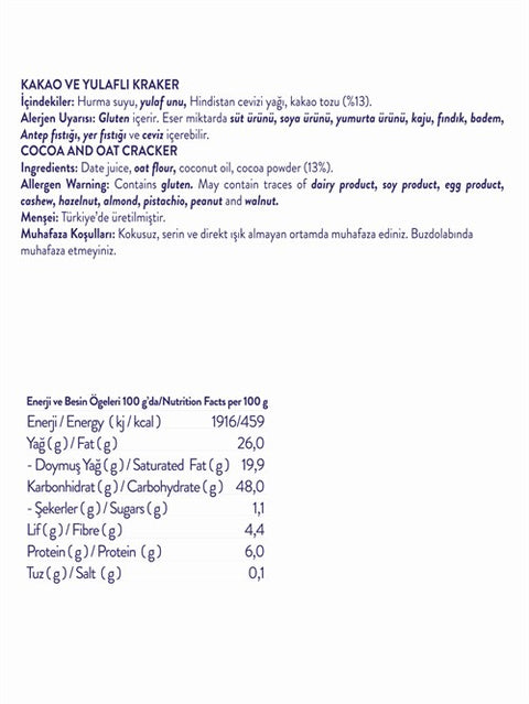 Kakaolu Hindistan Cevizli Kraker Set, 30G x 3 Adet