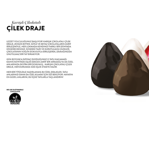 Karışık Çikolatalı İkramlık Tek Tek Paketli Çilek Draje, 150G