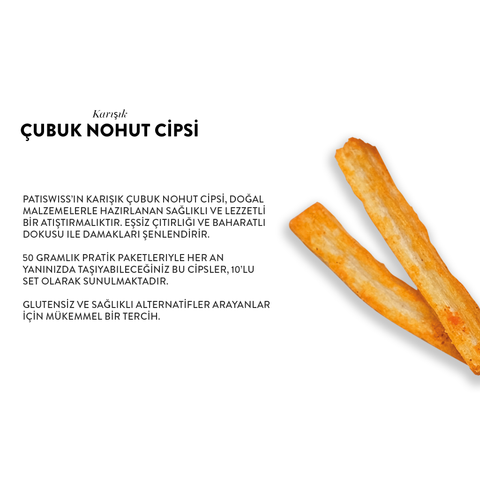 Karışık Çubuk Nohut Cips Seti 50g x 10 Adet