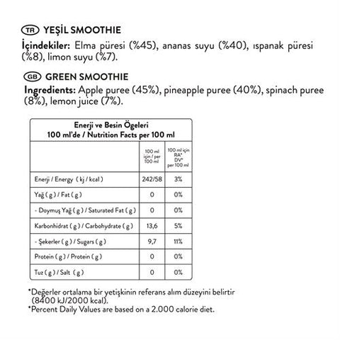 Karışık Smoothie, 250ML x 6 Adet