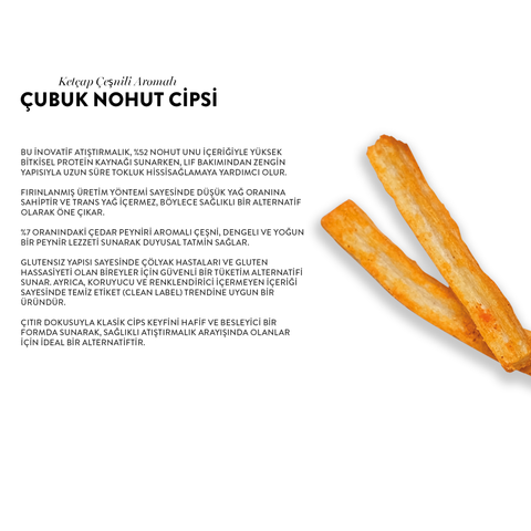 Ketçap Çeşnili Çubuk Nohut Cips, 50G