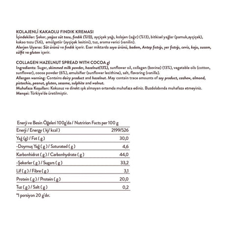 Kolajenli Kakaolu Fındık Kreması, 330G