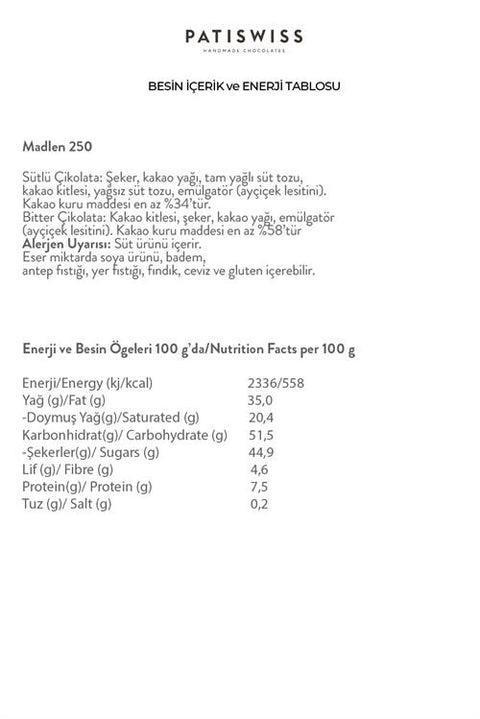 Madlen Çikolata, 250G