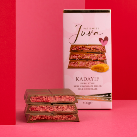 Juva Ruby Çikolata ve Kadayıflı Dubai Çikolatası, 100G