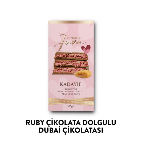 Juva Ruby Çikolata ve Kadayıflı Dubai Çikolatası, 100G