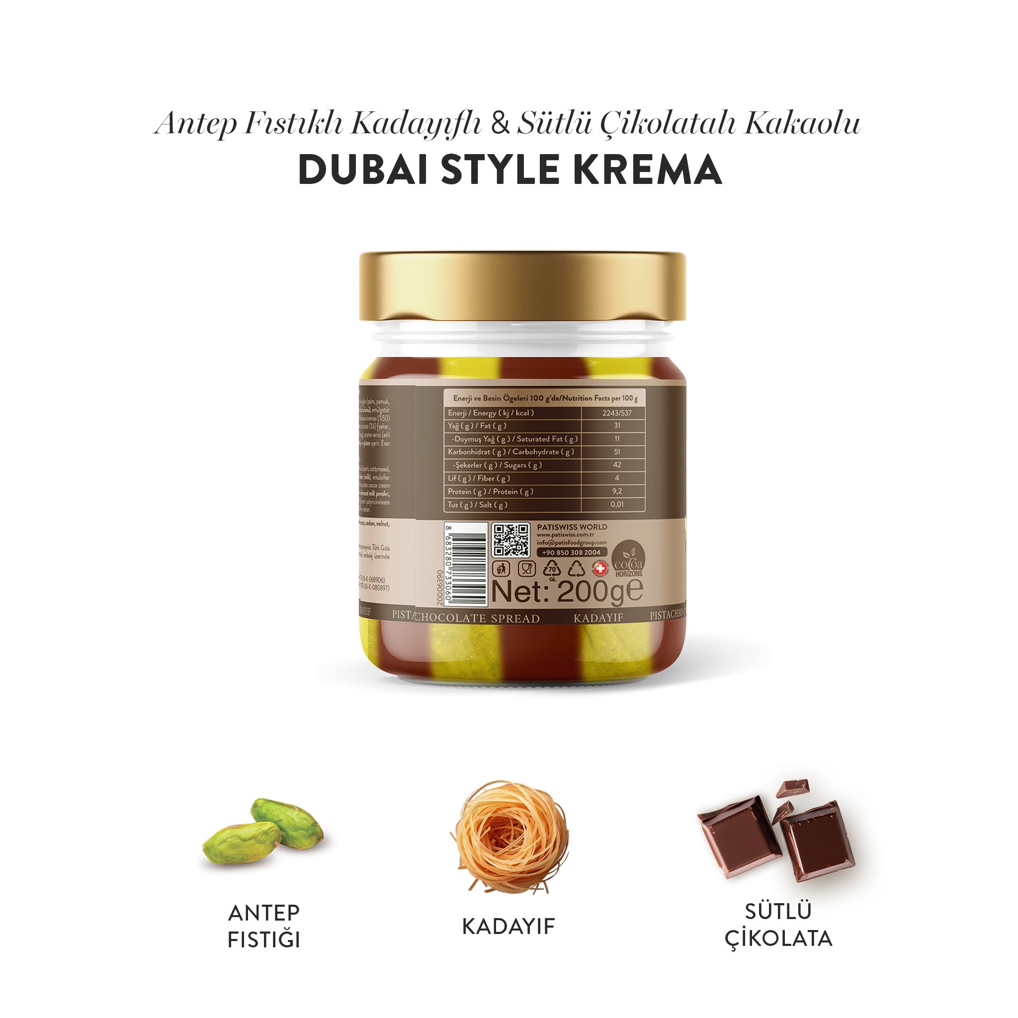 Sütlü Çikolatalı Antep Fıstığı Ezmesi – Juva Dubai Style