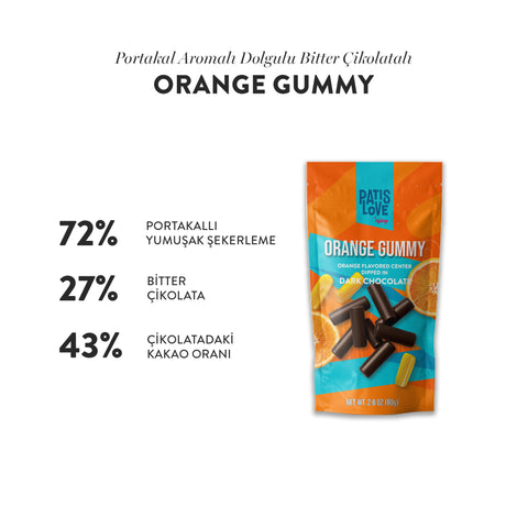 Patislove Bitter Çikolata Kaplı Portakallı Yumuşak Şekerleme, 80G