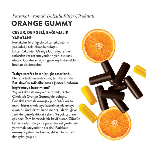 Patislove Bitter Çikolata Kaplı Portakallı Yumuşak Şekerleme, 80G