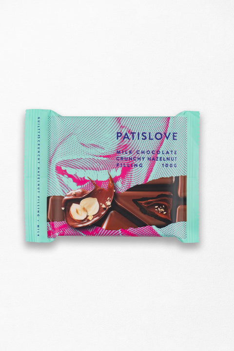 Patislove Fındık Kreması ve Fındık Dolgulu Sütlü Tablet Çikolata, 100G