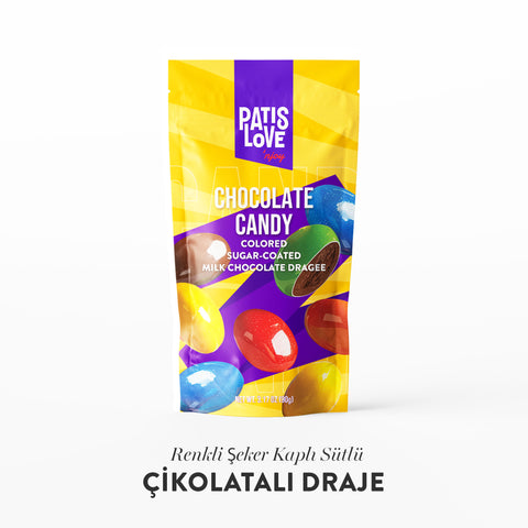 Patislove Renkli Şeker Kaplı Sütlü Çikolatalı Draje, 90G
