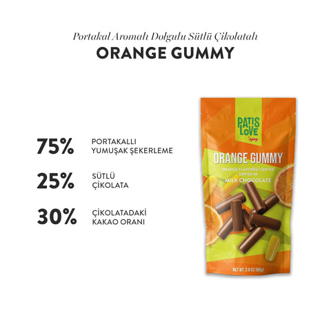 Patislove Sütlü Çikolata Kaplı Portakallı Yumuşak Şekerleme, 80G