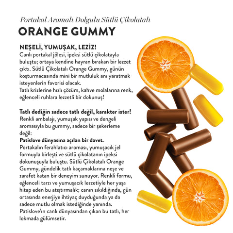 Patislove Sütlü Çikolata Kaplı Portakallı Yumuşak Şekerleme, 80G