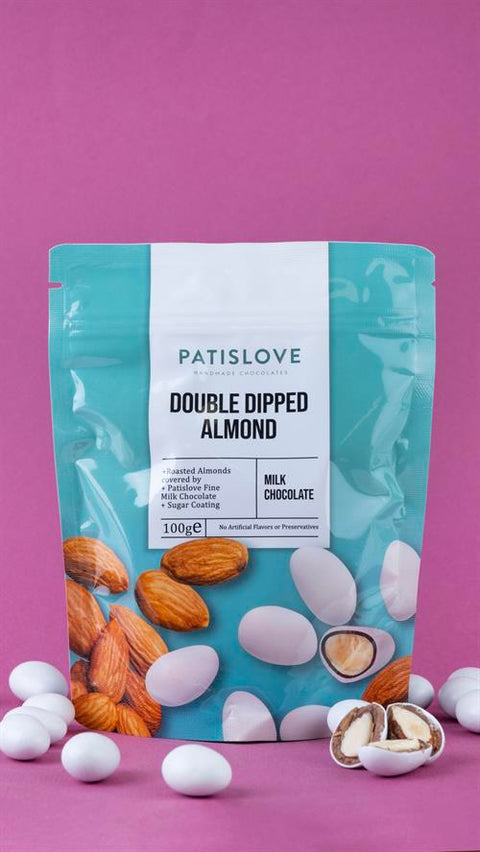 Patislove Sütlü Çikolatalı Çift Kaplı Badem Draje, 100G