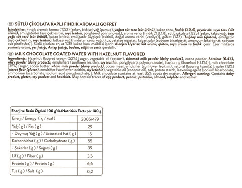 Patislove Sütlü Çikolatalı Fındık Aromalı Wafer Gofret, 36G x 3 Adet