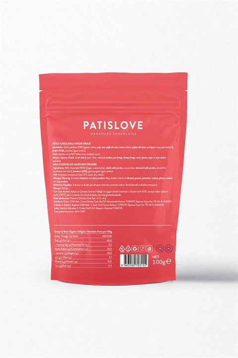 Patislove Sütlü Çikolatalı Fındık Draje, 100G