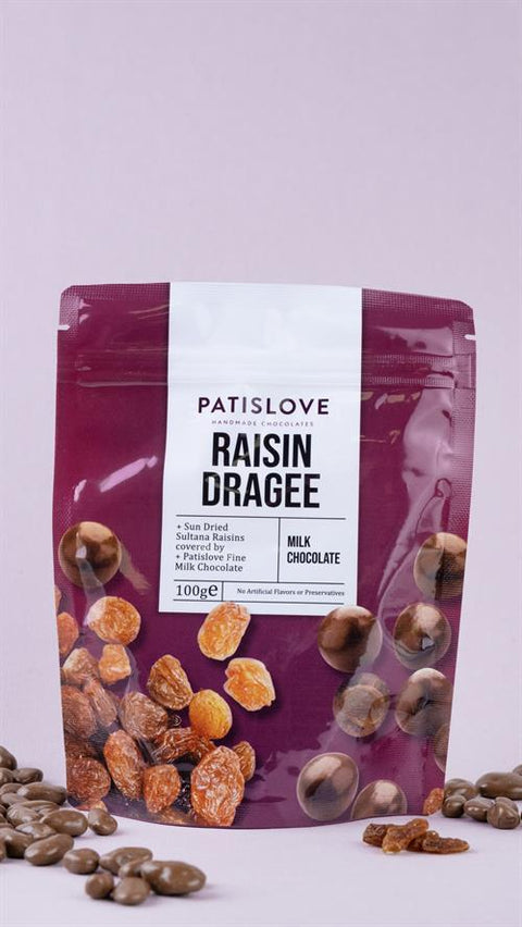 Patislove Sütlü Çikolatalı Üzüm Draje, 100g
