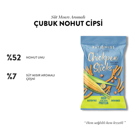 Süt Mısır Aromalı Çubuk Nohut Cips, 50G