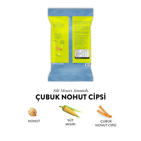 Süt Mısır Aromalı Çubuk Nohut Cips, 50G