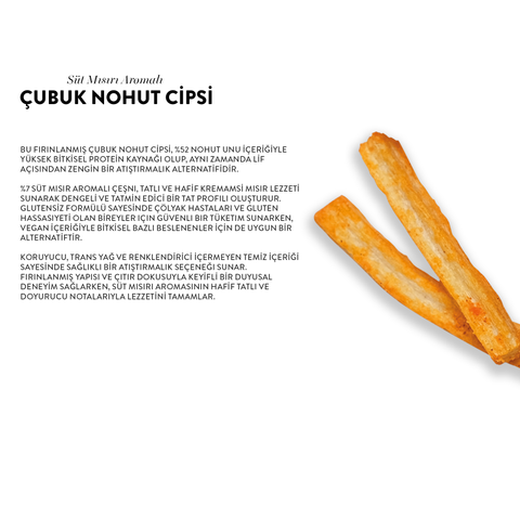 Süt Mısır Aromalı Çubuk Nohut Cips, 50G