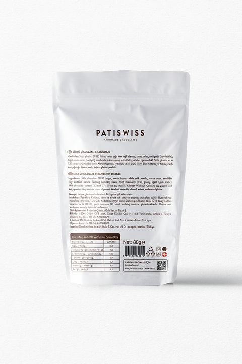 Sütlü Çikolatalı Çilek Draje, 80G