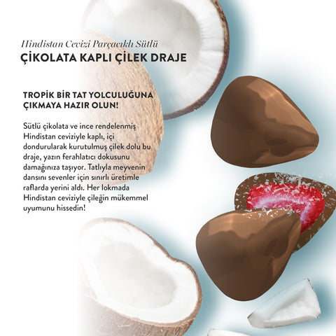 Sütlü Çikolatalı Hindistan Cevizli Çilek Draje, 50G