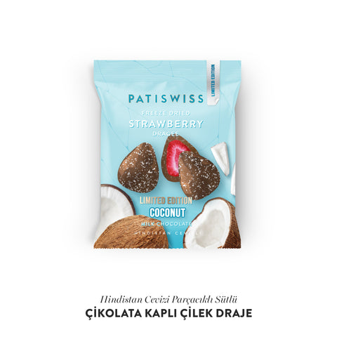 Sütlü Çikolatalı Hindistan Cevizli Çilek Draje, 50G