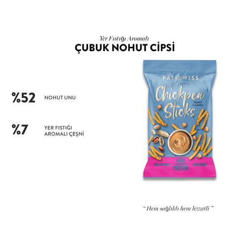 Yer Fıstığı Aromalı Çubuk Nohut Cips, 50G
