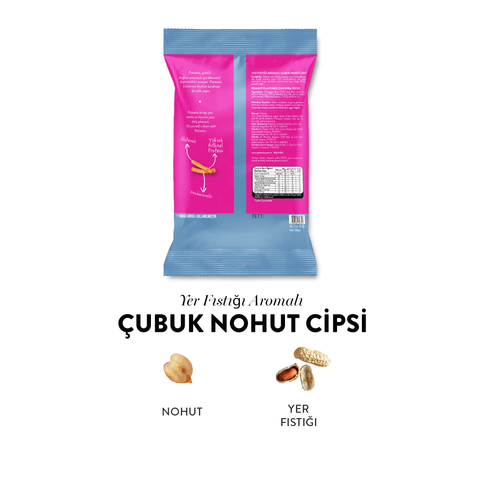 Yer Fıstığı Aromalı Çubuk Nohut Cips, 50G x 6 Adet