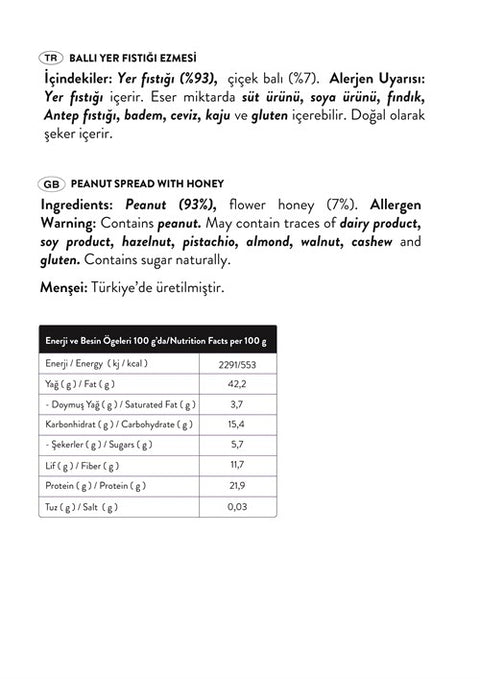 Jul Ballı Yer Fıstığı Ezmesi 330g