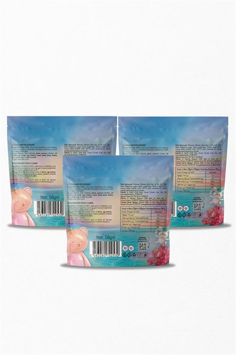 Çilekli Meyve Küpleri 56g x 3 Adet