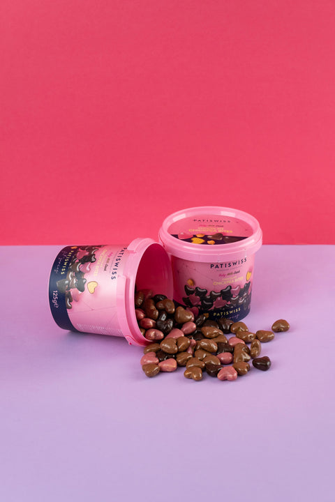 Karışık Çikolata Kaplı Kalpli Nohut Unlu Draje Kova, 125G