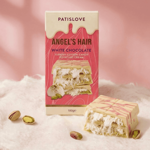 Patislove Antep Fıstığı Kremalı ve Pişmaniye Dolgulu Beyaz Çikolata, 180G