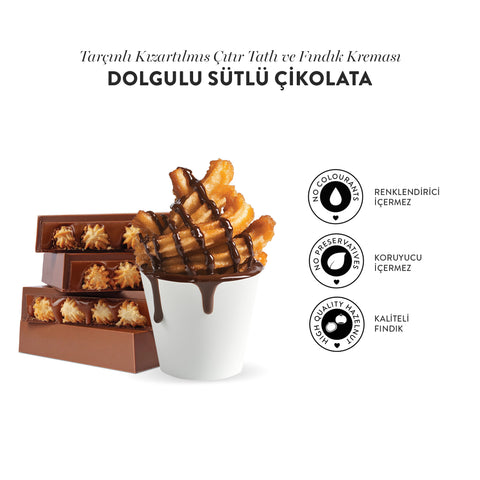 Patislove Çıtır Tatlı ve Fındık Kreması Dolgulu Sütlü Çikolata, 100G