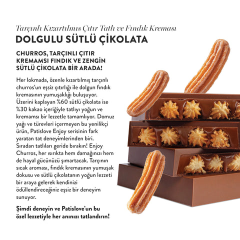 Patislove Çıtır Tatlı ve Fındık Kreması Dolgulu Sütlü Çikolata, 100G