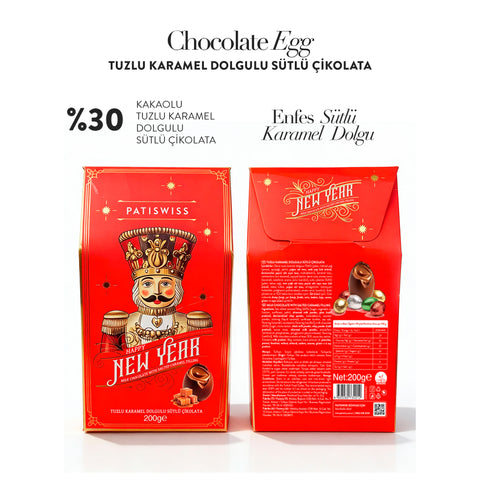 Egg Tuzlu Karamel Dolgulu Yılbaşı Sütlü Çikolata, 200G