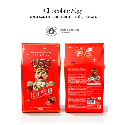 Egg Tuzlu Karamel Dolgulu Yılbaşı Sütlü Çikolata, 200G
