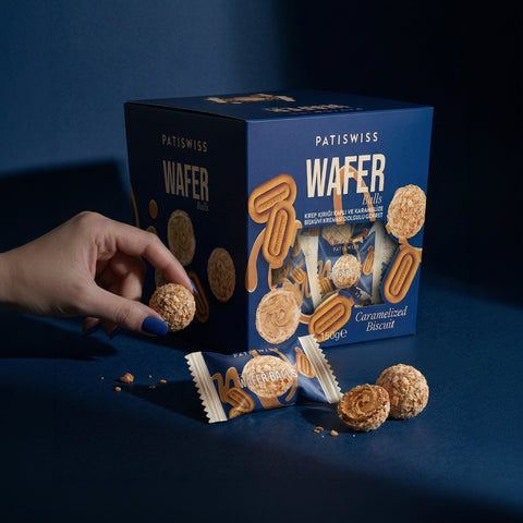 Wafer Krep Kırığı Kaplı ve Karamelize Bisküvi Kreması Dolgulu Gofret, 150G