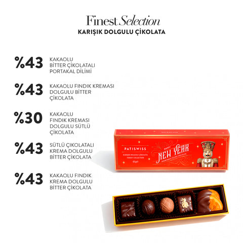 Yılbaşı Özel Karışık Dolgulu Çikolata, 65G